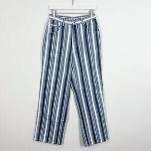 Dakota Blue Vintage Striped Mom Jeans Size 11/12 Blue and White